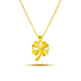 18k 3D Hard Clover Pendant Necklace for Women Bride Chain Necklace