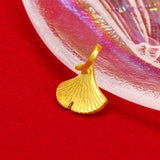 18k Ginkgo Leaf Pendant Necklace for Women Bride Chain Necklace