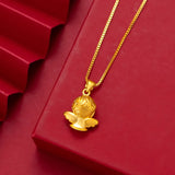 18k 3D Hard Angel Necklace Women Engagement Fine Jewelry