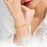 18k English Geometric Chain Bracelet for Women Bride Engagement