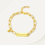 18k English Geometric Chain Bracelet for Women Bride Engagement