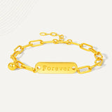 18k English Geometric Chain Bracelet for Women Bride Engagement
