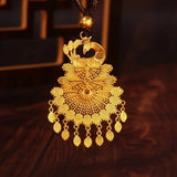 18k Enamel Peacock Pendant for Men Women 999 Pendant