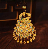 18k Enamel Peacock Pendant for Men Women 999 Pendant