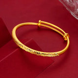 18k Lace Stripe Frosted Bracelet for Women Bride Engagement