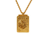 18k Square Hollow Pendant for Men Women Engagement Birthday Wedding