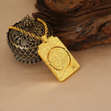 18k Square Hollow Pendant for Men Women Engagement Birthday Wedding