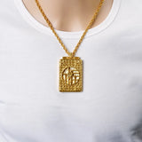 18k Square Hollow Pendant for Men Women Engagement Birthday Wedding