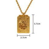 18k Square Hollow Pendant for Men Women Engagement Birthday Wedding