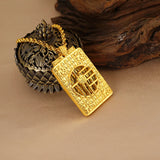 18k Square Hollow Pendant for Men Women Engagement Birthday Wedding