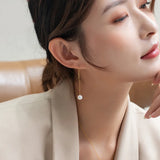 18k Natural Freshwater Pearl Ear Threads Women's Earring