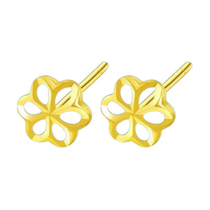 18k Plum Blossom Stud Earrings Au750 Party Pop Studs Earrings Jewelry