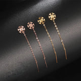 18k Snowflake Earrings Au750 Party Pop Earrings Jewelry for Women