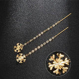 18k Snowflake Earrings Au750 Party Pop Earrings Jewelry for Women