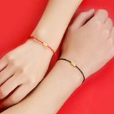 18k Yellow Gold Couple Bracelets Fine Jewelry Christmas Gift