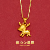 18k Yellow Pendant Necklace for Women Love Pendant Chain Necklace