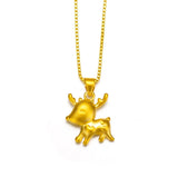 18k Yellow Pendant Necklace for Women Love Pendant Chain Necklace