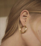 18k Yellow Round Tiny Hoop Earrings 925 Sterling Silver Latch Back
