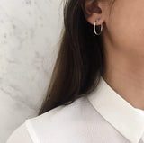18k Yellow Round Tiny Hoop Earrings 925 Sterling Silver Latch Back