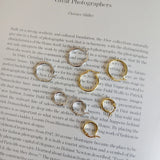 18k Yellow Round Tiny Hoop Earrings 925 Sterling Silver Latch Back