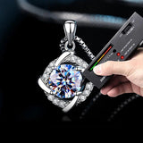 1ct Moissanite Windmill Pendant Necklace 925 Sterling Silver