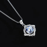 1ct Moissanite Windmill Pendant Necklace 925 Sterling Silver