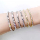 2.5-6.5MM Moissanite Tennis Bracelet S925 Silver 18K Yellow Gold Diamond