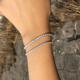 2.5mm Moissanite Full Diamond 925 Silver Bracelet for Women
