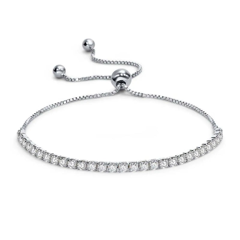Moissanite Sparkling Full Diamond Sterling Silver Bracelet Wedding Jewelry