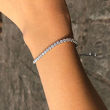 Moissanite Sparkling Full Diamond Sterling Silver Bracelet Wedding Jewelry