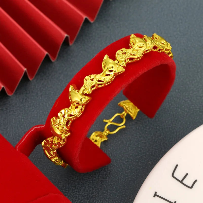 24k Gold Bracelet Female Bangle Chain Live Broadcast Birthday Gift