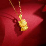 24K Gold Tiger Pendant Fine Jewelry for Women Men