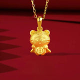 24K Gold Tiger Pendant Fine Jewelry for Women Men