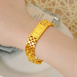 24K Fu Character Bracelet 999 Golden Plated Bangle