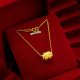 24K Pentagram Beads Chain Necklace for Women Bride