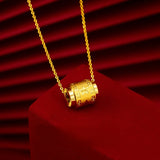 24K Pentagram Beads Chain Necklace for Women Bride