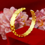 24K Plated Bracelet for Women Female Link Chains Women's Bracelets Bangle