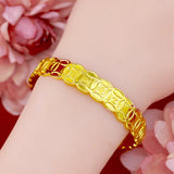 24K Plated Bracelet for Women Female Link Chains Women's Bracelets Bangle