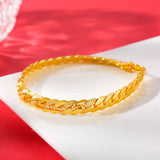 24K Plated Rope Bracelet Women Men Chains Bracelet Bangle Jewelry
