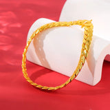 24K Plated Rope Bracelet Women Men Chains Bracelet Bangle Jewelry