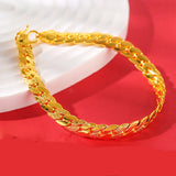 24K Plated Rope Bracelet Women Men Chains Bracelet Bangle Jewelry