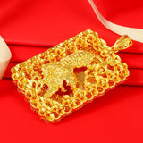 24K Tiger 3D Relief Pendant 999 Solid Wedding Jewelry