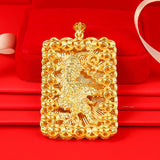 24K Tiger 3D Relief Pendant 999 Solid Wedding Jewelry