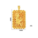 24K Tiger 3D Relief Pendant 999 Solid Wedding Jewelry