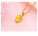 24K Yellow Jade Buddha Head Pendant Necklace for Women
