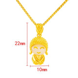 24K Yellow Jade Buddha Head Pendant Necklace for Women