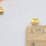 Real 24K Yellow Lock Pendant 3D Craft Small Lucky Lock Bead Pendant