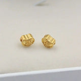 Real 24K Yellow Lock Pendant 3D Craft Small Lucky Lock Bead Pendant
