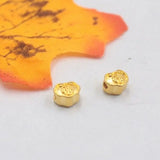 Real 24K Yellow Lock Pendant 3D Craft Small Lucky Lock Bead Pendant
