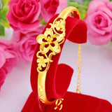 24k Sand Empty Three Flower Bracelet for Women
